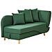 Chaise Longue Versione Destra Meri Lino Sintetico Verde Con Contenitore - Foto miniatura 4