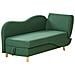 Chaise Longue Versione Destra Meri Lino Sintetico Verde Con Contenitore - Foto miniatura 5