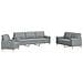 Set Divani 3 Pz Con Cuscini Decorativi Grigio Chiaro In Tessuto - Foto miniatura 2