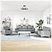 Set Divani 3 Pz Con Cuscini Decorativi Grigio Chiaro In Tessuto - Foto miniatura 3