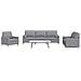 Set Divani 3 Pz Con Cuscini Decorativi Grigio Chiaro In Tessuto - Foto miniatura 1