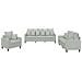 Set di Divani 3 pz con Cuscini Grigio Chiaro in Velluto - Foto miniatura 1