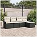 Set di divani da giardino  5 pezzi con cuscini in polyrattan nero, Divano da giardino 2 posti  con spazio di stoccaggio e cuscini in polyrattan nero - Foto miniatura 2