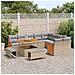 Set Divano da Giardino  12 Pezzi con Cuscini Beige Polirattan Acacia, Set da Pranzo Giardino  3 Pezzi con Cuscini Beige Polirattan Acacia - Foto miniatura 3