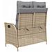 Panca Reclinabile da Giardino con Cuscini Beige in Polyrattan - Foto miniatura 5