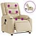 Poltrona Reclinabile Massaggiante Elettrica Crema in Tessuto - Foto miniatura 4