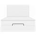 Struttura Letto Pouf con Materasso Bianco 140x200 cm Similpelle - Foto miniatura 7