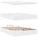 Struttura Letto Pouf con Materasso Bianco 140x200 cm Similpelle - Foto miniatura 8