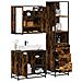 Set Mobili da Bagno 3 pz Rovere Fumo in Legno Multistrato - Foto miniatura 2