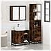 Set Mobili da Bagno 3 pz Rovere Fumo in Legno Multistrato - Foto miniatura 3