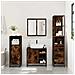Set Mobili da Bagno 3 pz Rovere Fumo in Legno Multistrato - Foto miniatura 4