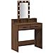 Tavolo da Toeletta con Luci a LED Marrone Rovere 79x41x140 cm - Foto miniatura 1