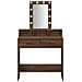 Tavolo da Toeletta con Luci a LED Marrone Rovere 79x41x140 cm - Foto miniatura 5