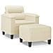 Poltrona con Poggiapiedi Crema 60 cm in Similpelle - Foto miniatura 1
