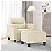 Poltrona con Poggiapiedi Crema 60 cm in Similpelle - Foto miniatura 2