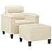 Poltrona con Poggiapiedi Crema 60 cm in Similpelle - Foto miniatura 3