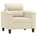 Poltrona con Poggiapiedi Crema 60 cm in Similpelle - Foto miniatura 4