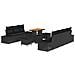Set Divano da Giardino con cuscino 10 pcs Nero Poly Rattan - Foto miniatura 1