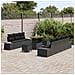 Set Divano da Giardino con cuscino 10 pcs Nero Poly Rattan - Foto miniatura 3