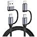 Cavo Intercambiabile 4-in-1 Usb-c A Usb-a E Lightning 60w 1,5 M, Nero - Foto miniatura 1