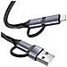 Cavo Intercambiabile 4-in-1 Usb-c A Usb-a E Lightning 60w 1,5 M, Nero - Foto miniatura 2