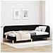 Cornice del letto ad angolo Nero 90 x 190 cm Tessuto - Foto miniatura 2