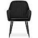 Sedia LUGO con rivestimento in velluto nero e gambe in metallo x2 - Foto miniatura 3