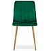 Sedia JEWA - Velluto verde scuro con gambe color legno x 3 - Foto miniatura 4