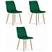 Sedia JEWA - Velluto verde scuro con gambe color legno x 3 - Foto miniatura 1