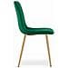 Sedia JEWA - Velluto verde scuro con gambe color legno x 3 - Foto miniatura 7