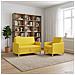 Set di Divani con Storage 2 pcs Giallo Chiaro Poliestere - Foto miniatura 3