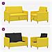 Set di Divani con Storage 2 pcs Giallo Chiaro Poliestere - Foto miniatura 7