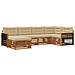 Set di divani da esterno con cuscino 6 pcs Naturale e Beige - Foto miniatura 1