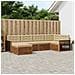 Set di divani da esterno con cuscino 6 pcs Naturale e Beige - Foto miniatura 2