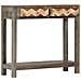 Tavolo Consolle Grigio 86x30x76 Cm In Legno Massello Di Mango - Foto miniatura 3