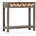Tavolo Consolle Grigio 86x30x76 Cm In Legno Massello Di Mango - Foto miniatura 15