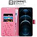 Custodia Compatibile Con Apple Iphone 13 Pro Max In Rosa Fiore - Coperchio Protettivo In Design Floreale Con Chiusura Magnetica, Funzione Stand E Slot Per Carte - Foto miniatura 3