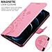 Custodia Compatibile Con Apple Iphone 13 Pro Max In Rosa Fiore - Coperchio Protettivo In Design Floreale Con Chiusura Magnetica, Funzione Stand E Slot Per Carte - Foto miniatura 5