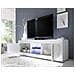 Mobile Porta Tv Basic - 2 Ante, Ripiani - Per Salotto, Soggiorno - Televisione - Bianco In Truciolare Melaminico, 181 X 43 X 56 Cm - Foto miniatura 1