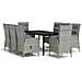 Set Da Pranzo Per Giardino 9 Pz Con Cuscini Grigio E Nero - Foto miniatura 1