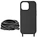 Cover Semirigida Per Iphone 15 Pro Max Cordino Nylon Serie Corda Nera - Foto miniatura 5