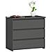 Comodino CL3, 3 cassetti, 60x35x57 cm, Colore Grigio Grafite - Foto miniatura 1
