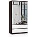 Armadio A 2 Ante Battenti E Cassetti S90 con specchio, 90x51x180 cm, Weng? e Bianco - Foto miniatura 1