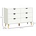 Cassettiera 6 Cassetti Con Maniglie Laminate, In Legno Di Pino, 120x40x76 Cm, Bianca E Color Legno - Foto miniatura 2