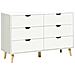 Cassettiera 6 Cassetti Con Maniglie Laminate, In Legno Di Pino, 120x40x76 Cm, Bianca E Color Legno - Foto miniatura 1