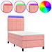 Letto A Molle Con Materasso E Led Rosa 100x200 Cm In Velluto - Foto miniatura 1