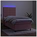 Letto A Molle Con Materasso E Led Rosa 100x200 Cm In Velluto - Foto miniatura 3