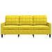 Divano A 3 Posti Giallo 180 Cm In Velluto - Foto miniatura 3