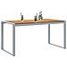 Tavolo da pranzo da esterno  Grigio 160x80x75 cm Acciaio e Legno massello di acacia - Foto miniatura 3