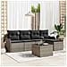 Set di divani da giardino  5 pezzi con cuscini in rattan nero, Divano da giardino  2 posti con storage e cuscini in rattan grigio - Foto miniatura 6